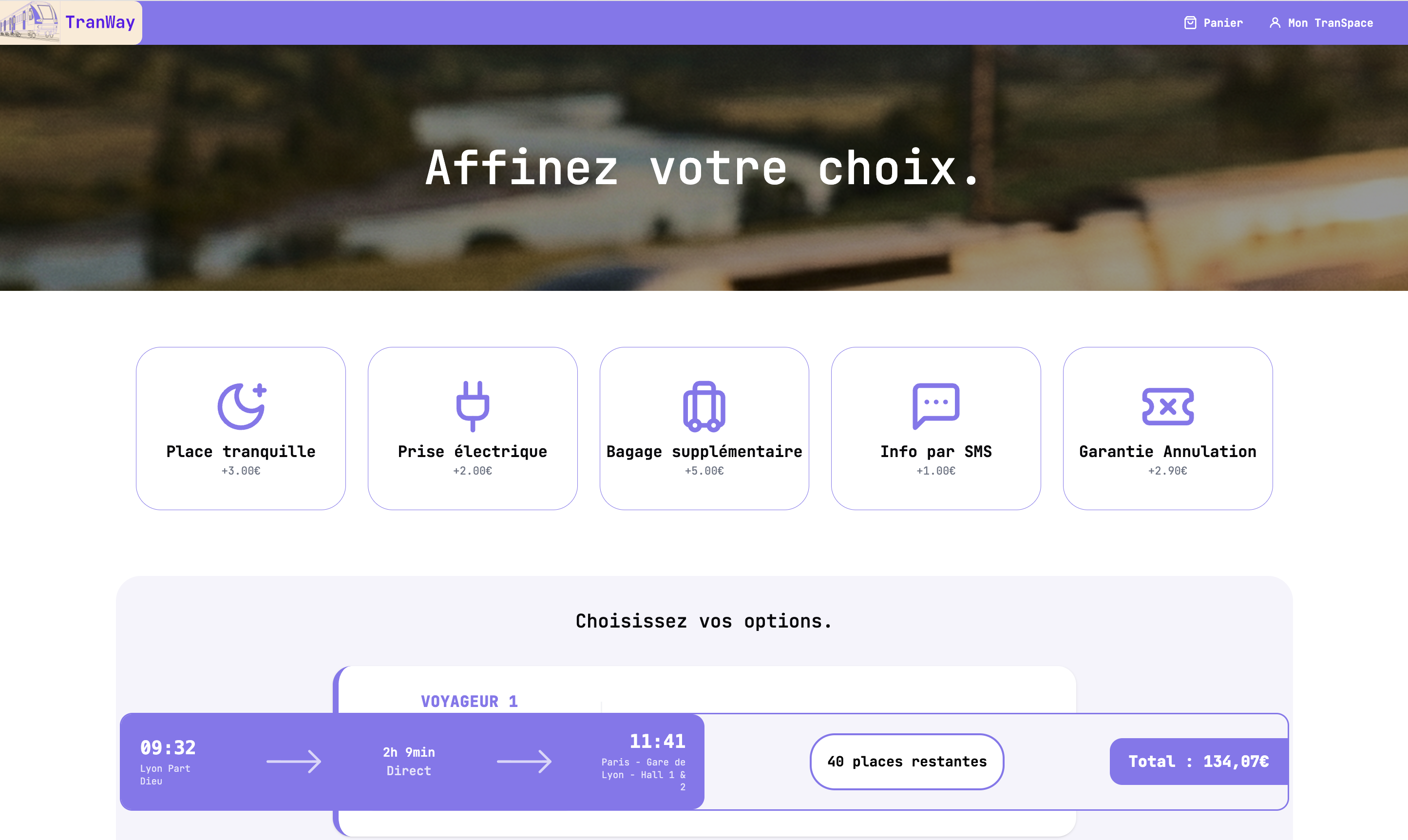 Recherche de trajets en train