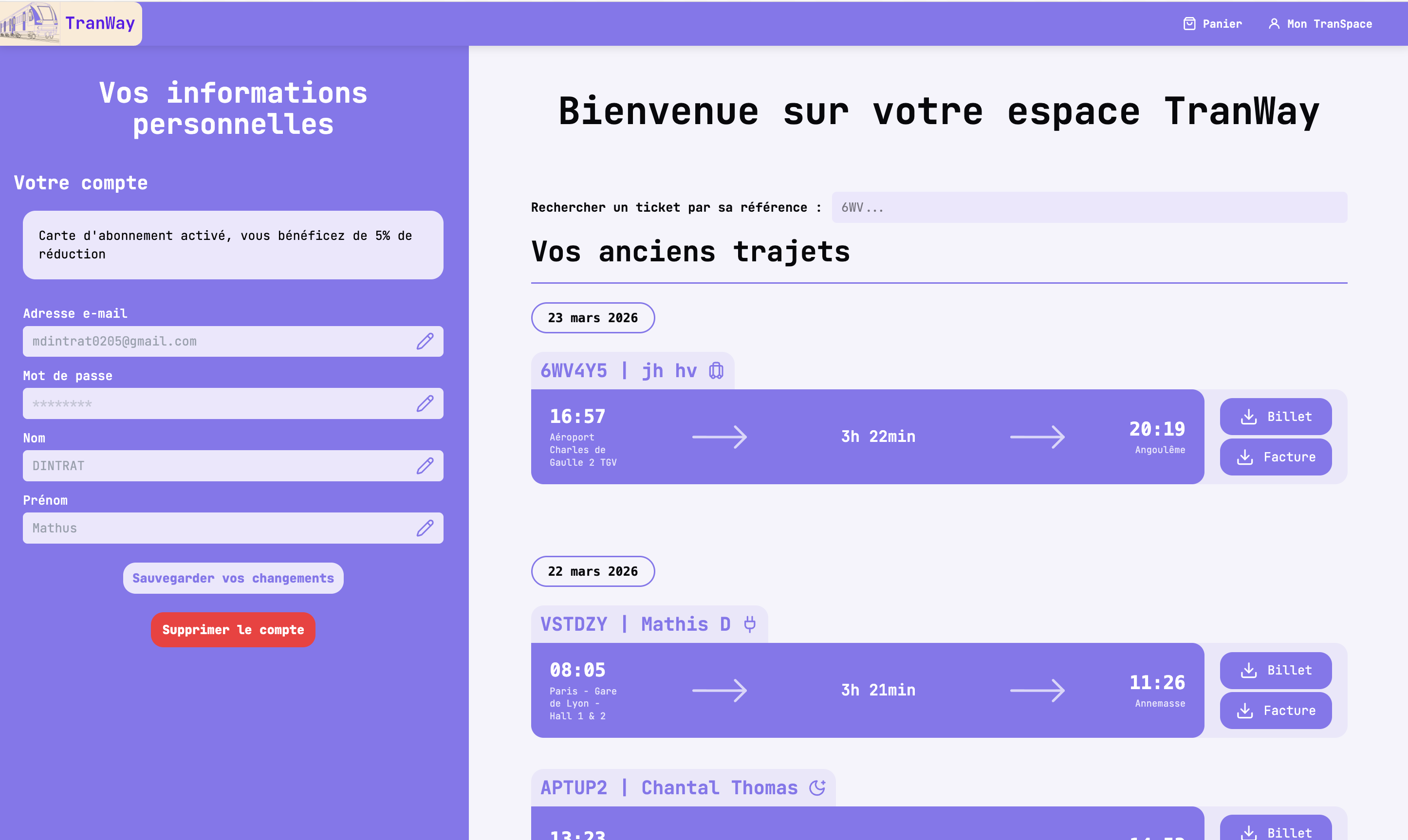 Panier et paiement